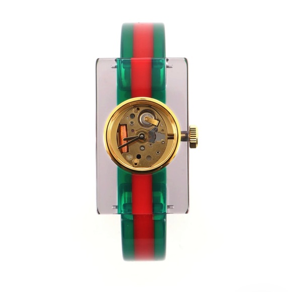 Gucci Accessories - NIB Gucci Vintage Web Rectangular Frame Quartz Watch Plexiglass